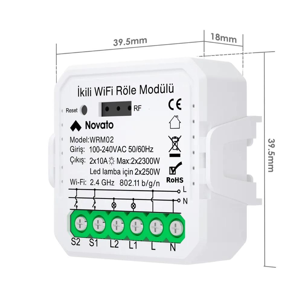 WiFi Çift Çıkışlı Röle — görsel 3