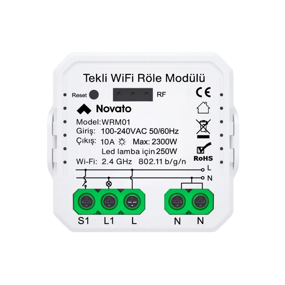 tekli-wifi-role-tuya-anahtar-smart-life-novato-wrm01 WiFi Tek Çıkışlı Röle