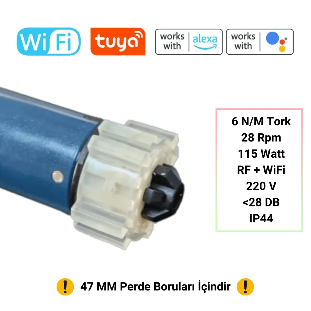 Tuya Uyumlu WiFi + RF Stor Perde Motoru ( 6 N.m ) — görsel 2