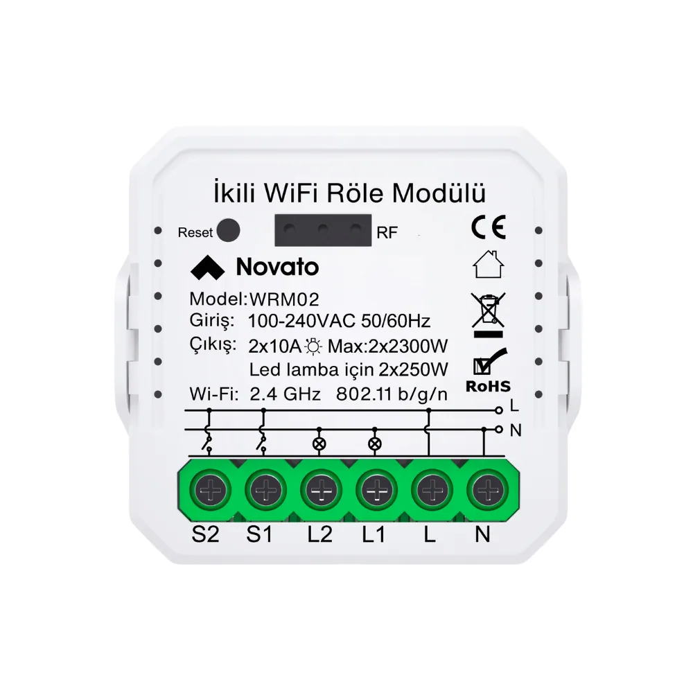 WiFi Çift Çıkışlı Röle