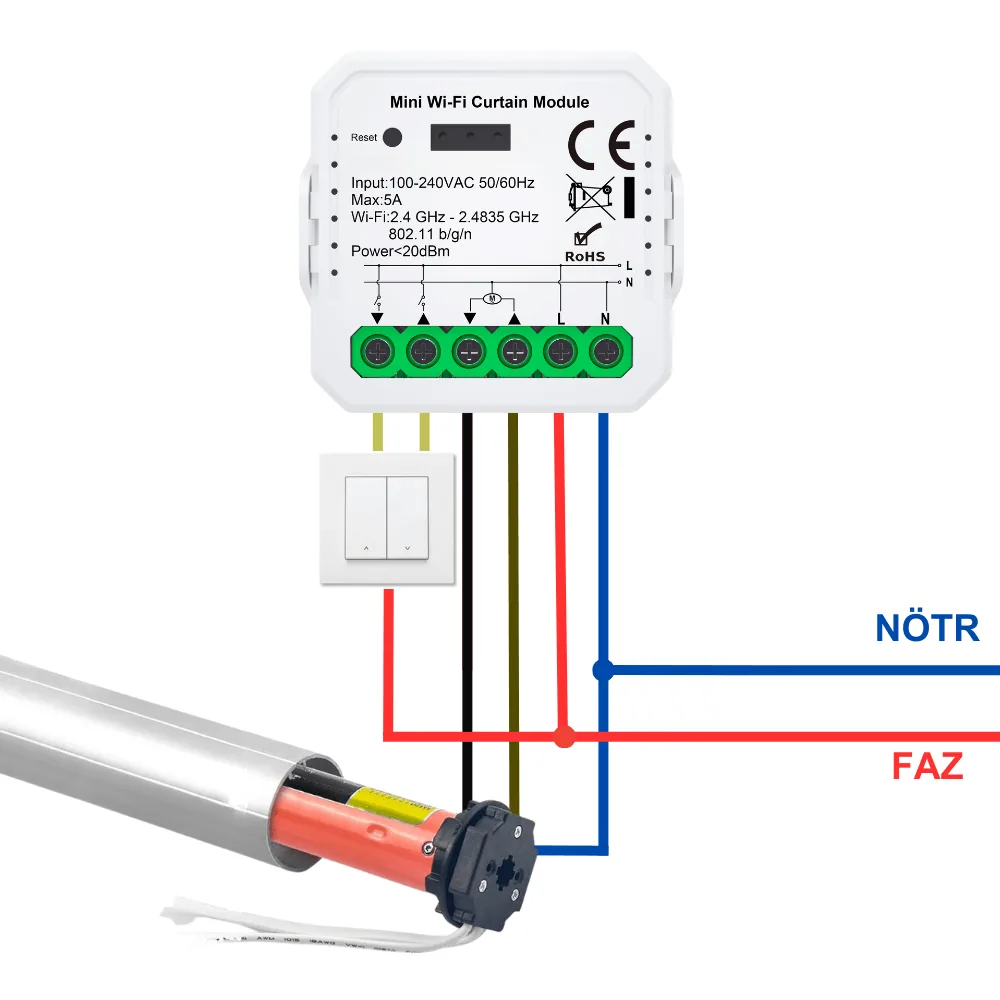 WiFi / Zigbee Akıllı Motorlu Stor Perde Dönüşüm Seti — görsel 2