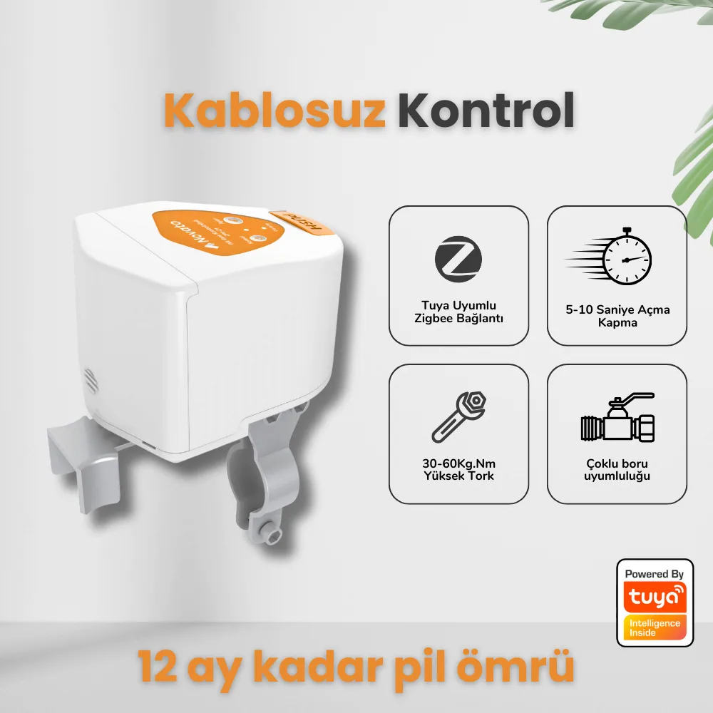 Zigbee Pilli Akıllı Su/Gaz Kollu Vana Kontrolcüsü — görsel 2