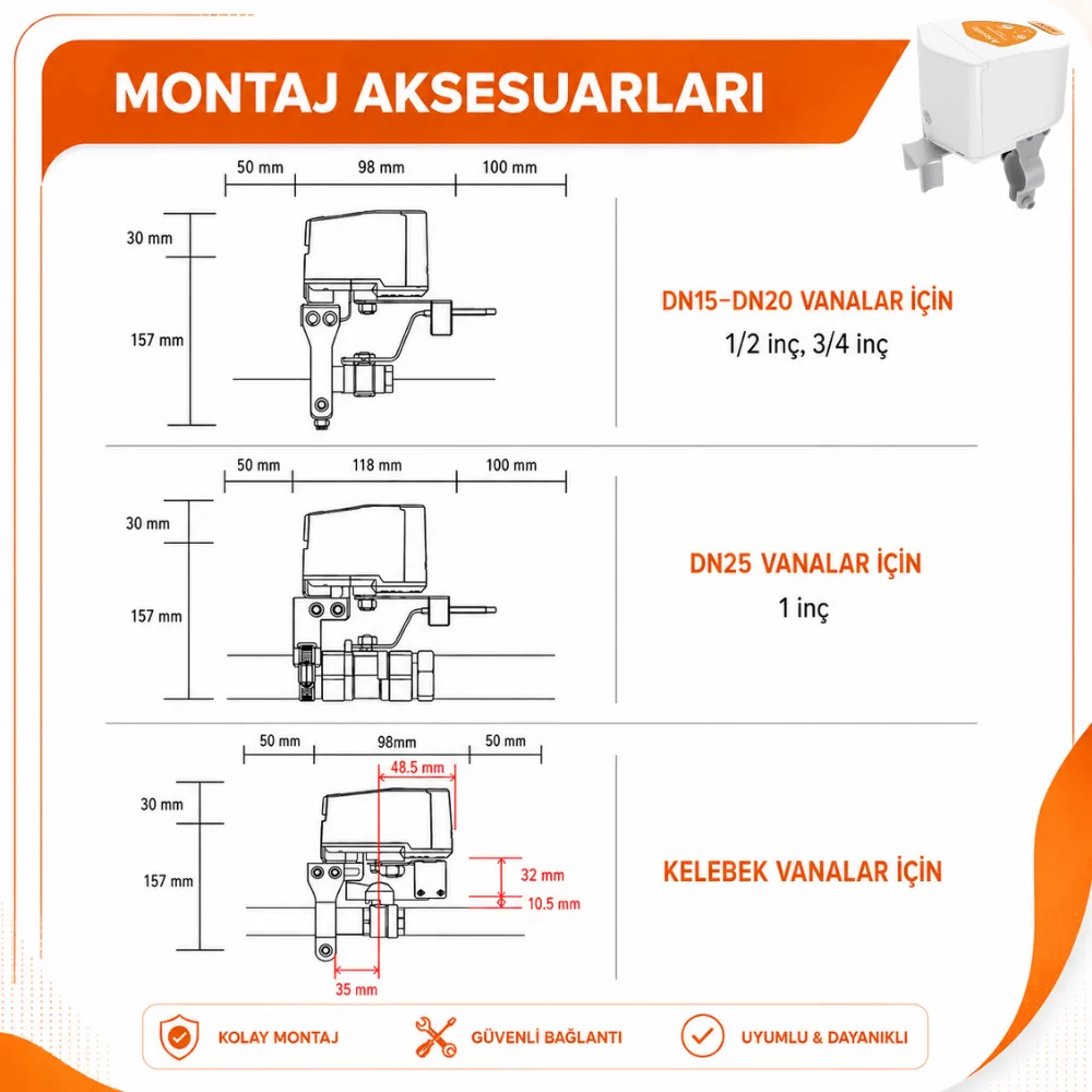 Zigbee Pilli Akıllı Su/Gaz Kollu Vana Kontrolcüsü — görsel 6