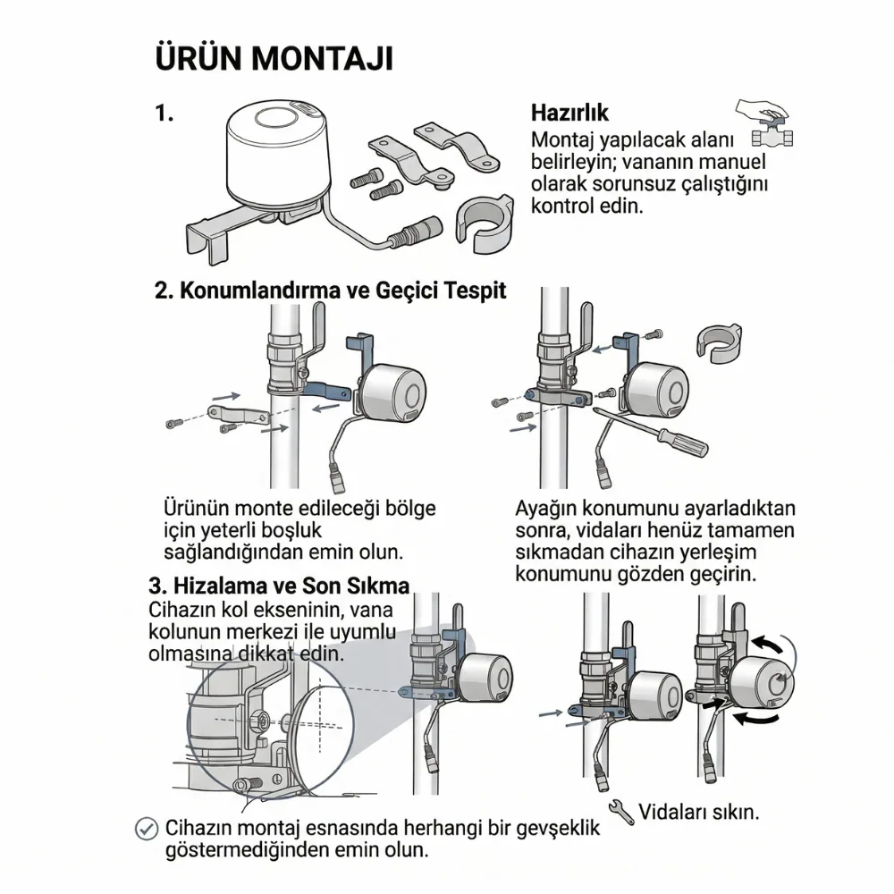 WiFi Akıllı Su/Gaz Kollu Vana Kontrolcüsü