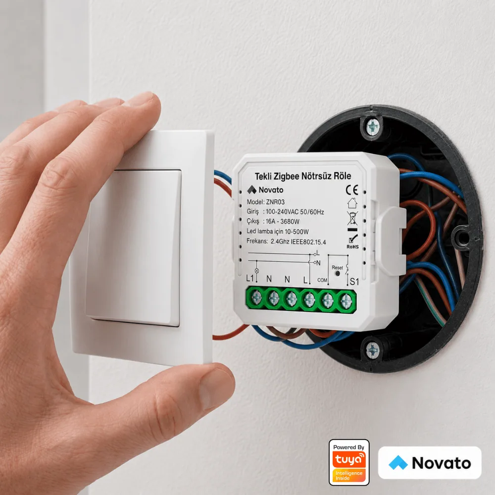 Zigbee Nötrsüz Tek Çıkışlı Röle — görsel 2