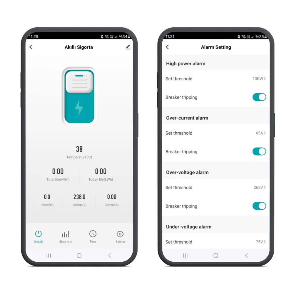 WiFi 63 Amper Akıllı Sigorta — görsel 2