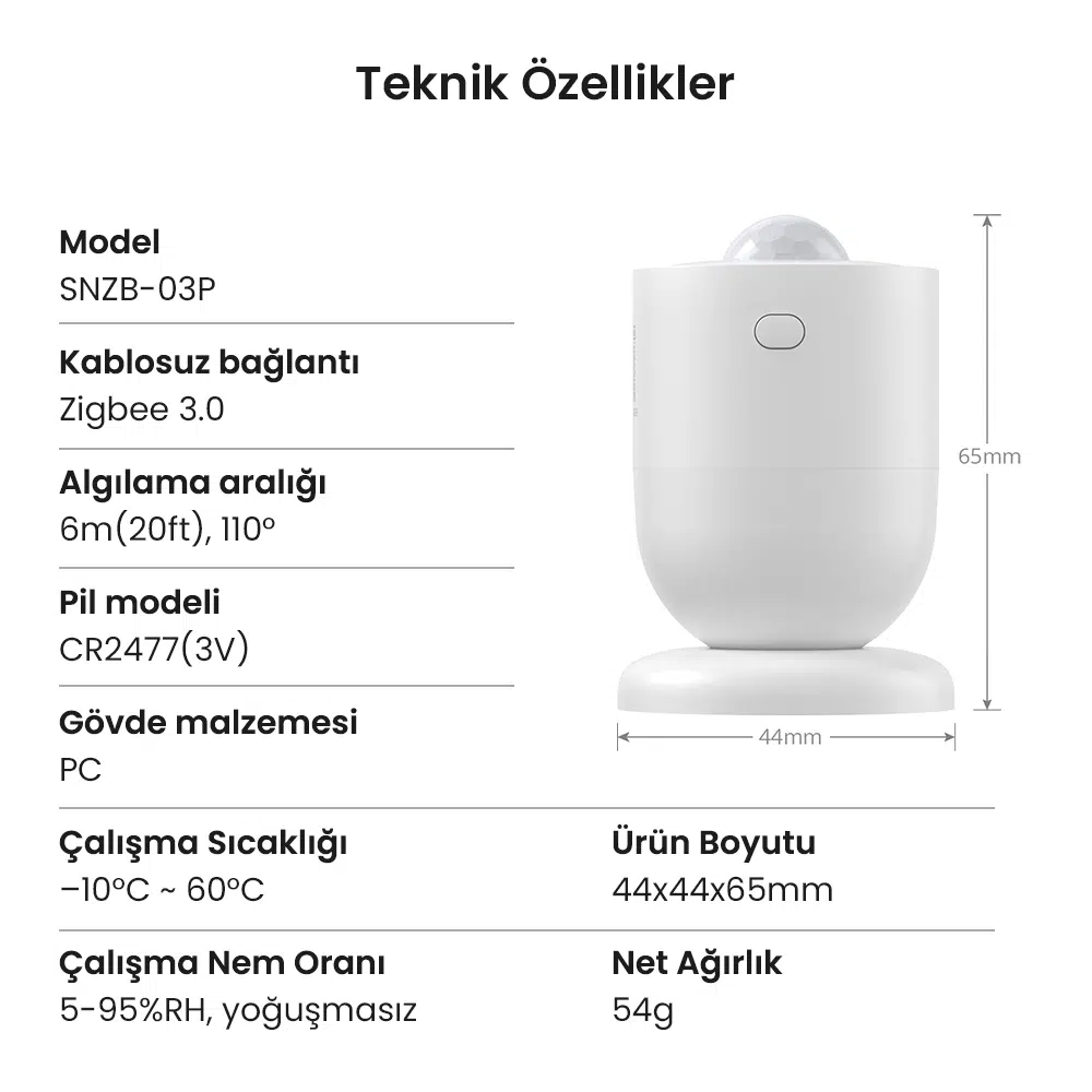 Sonoff SNZB-03P Zigbee Hareket Sensörü — görsel 4