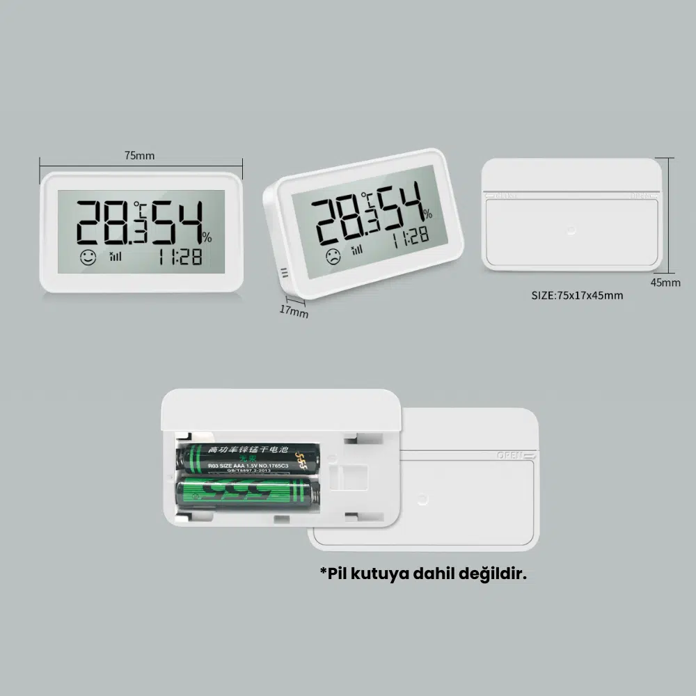 Zigbee LCD Ekranlı Sıcaklık ve Nem Sensörü — görsel 4