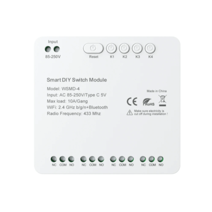 Tuya 4 Çıkışlı WiFi + RF Röle