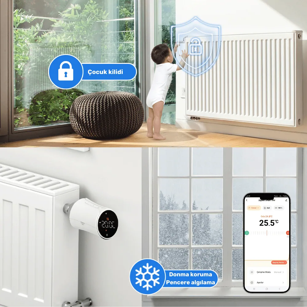 Zigbee Akıllı Termostatik Radyatör Vanası — görsel 3