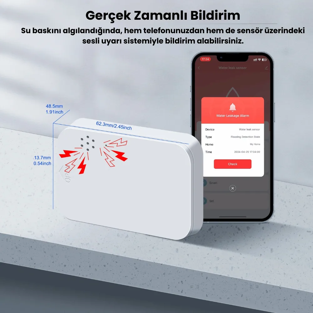 Zigbee Su Baskını Sensörü ( Ekonomik Model ) — görsel 3