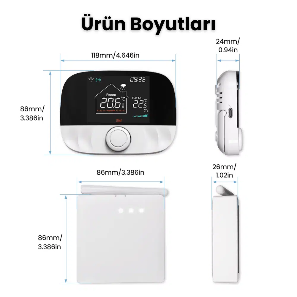 WiFi Kablosuz Yerden Isıtma ve Kombi Termostatı — görsel 9