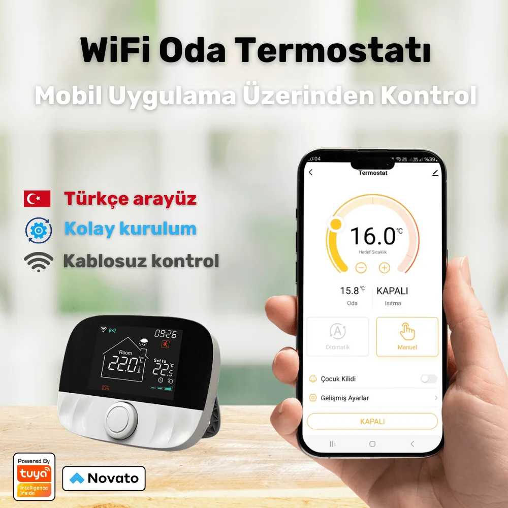 WiFi Kablosuz Yerden Isıtma ve Kombi Termostatı — görsel 2
