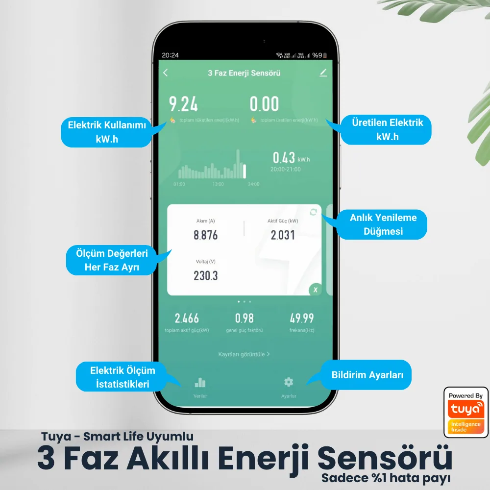 WiFi Akıllı Enerji Ölçer (3 Faz) — görsel 4