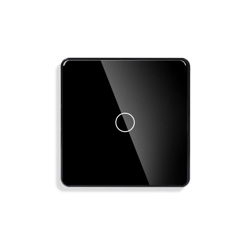 tuya-zigbee-duvar-anatari-cam-siyah Zigbee Tekli Dokunmatik Akıllı Duvar Anahtarı