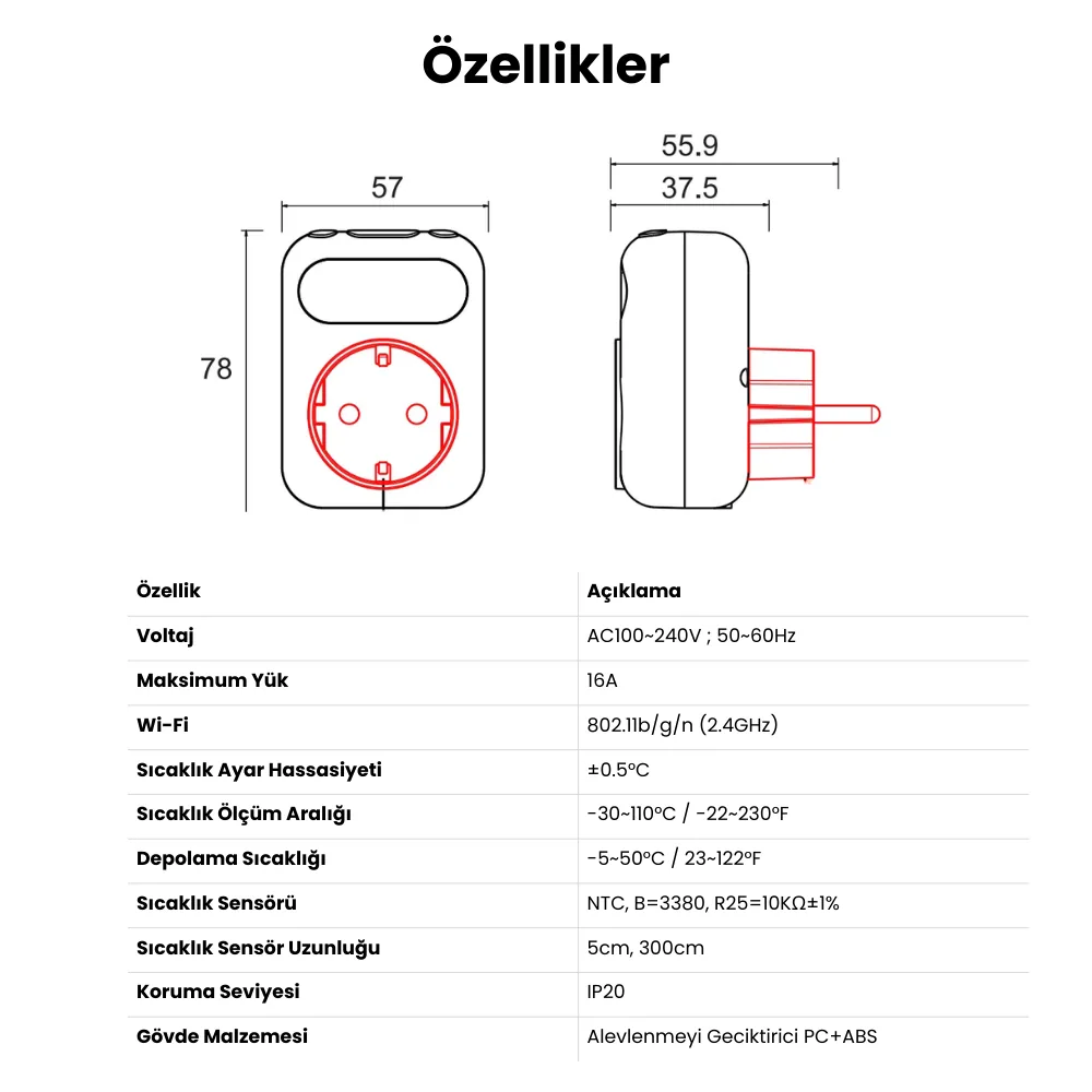 WiFi Priz Tipi Termostat — görsel 4