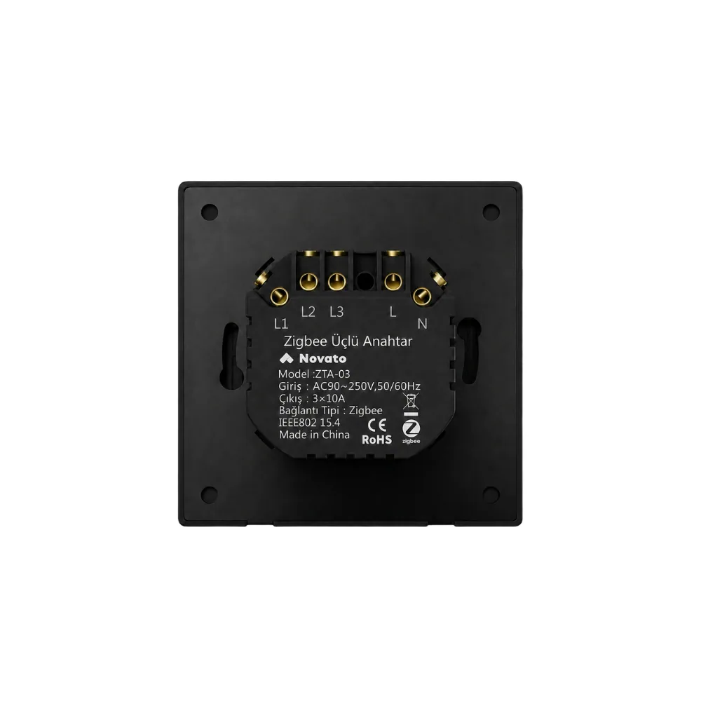 Zigbee Üçlü Mekanik Tuşlu Akıllı Duvar Anahtarı — görsel 2