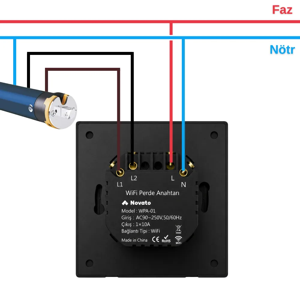 WiFi + RF Perde Panjur Mekanik Tuşlu Akıllı Duvar Anahtarı — görsel 4