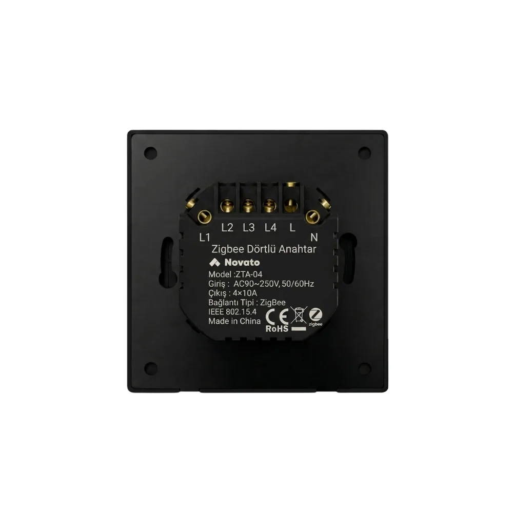 Zigbee Dörtlü Mekanik Tuşlu Akıllı Duvar Anahtarı — görsel 2