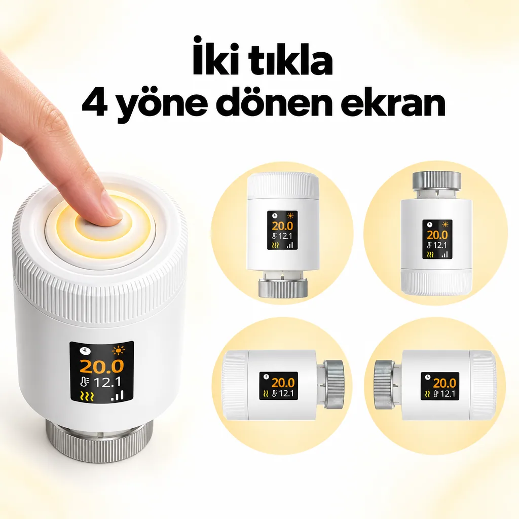 Orta düğmeye iki tıkla ekran dört yöne döner