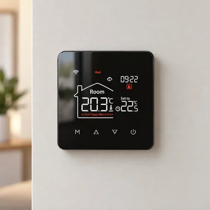 Duvarda Tuya uyumlu WiFi kablolu LCD ekranlı oda termostatı