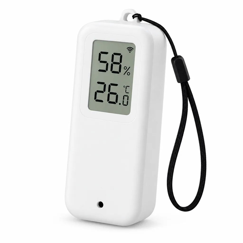Sensörün mini LCD ekranında nem ve sıcaklık değeri ile Wi-Fi simgesi