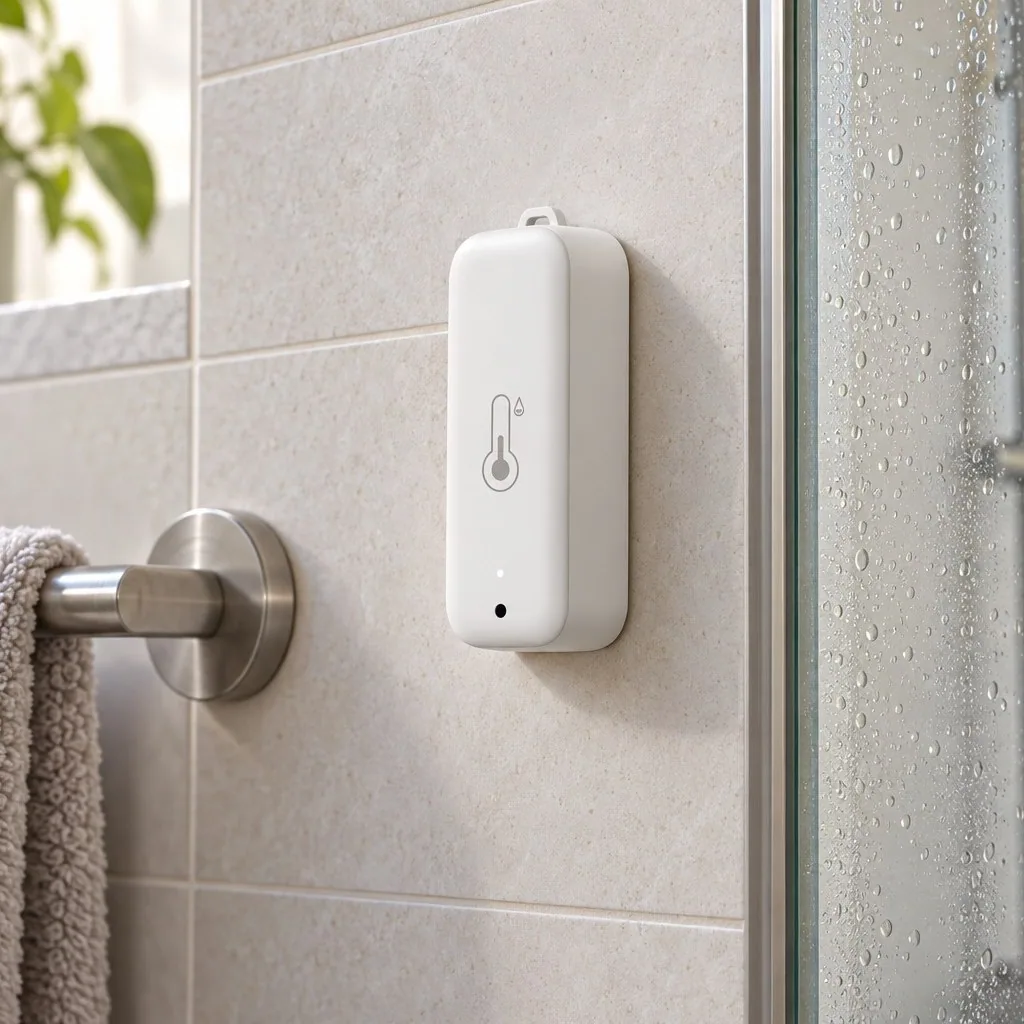 ZSN-03P Zigbee sıcaklık ve nem sensörü banyo duvarında